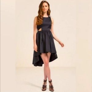 Francesca's Black High Low Cut Out Dress